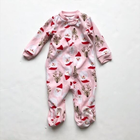 Carters Christmas fleece footed pajama GUC 9 month - Picture 1 of 4